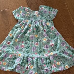 Wonder Nation Floral Kids Dress in Green and Purple